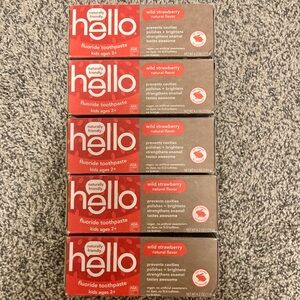 Bundle Lot of 5 Hello Kid’s Toothpaste Wild Strawberry 4.2 oz Expires 11/2026